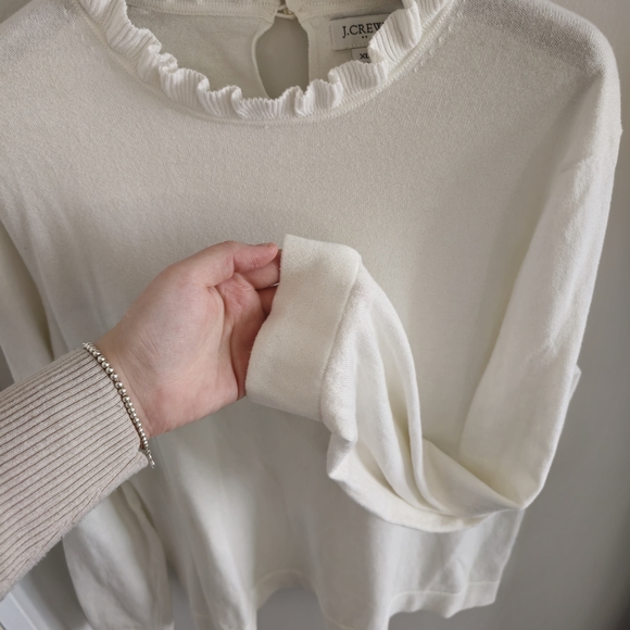 [J.Crew] Ruffle Neck Sweater - Picture 3 of 4